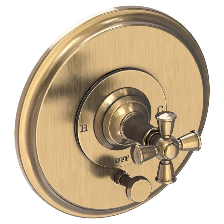 Aylesbury Pressure Balance Tub/Shower Valve Trim Only with Cross Handle - Midnight Chrome - Frankwebs