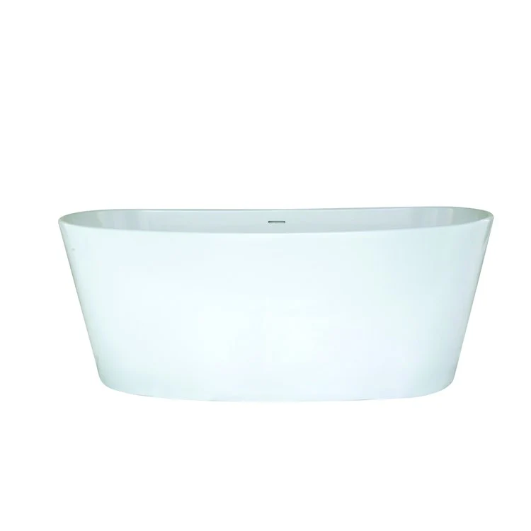 Soaking Tub Metro Collection Biscayne 64 x 31 Inch Freestanding Tub Only Center Almond Hydroluxe SS - Frankwebs