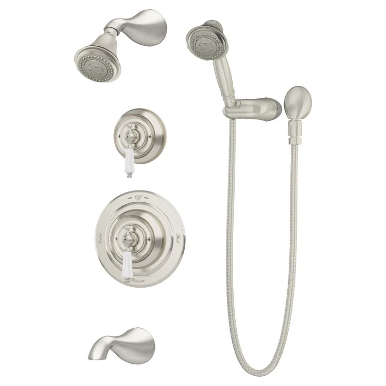 Tub and Shower Trim Carrington with Handshower and Separate Diverter 2 Lever Polished Chrome ADA 1.5 Gallons per Minute - Frankwebs