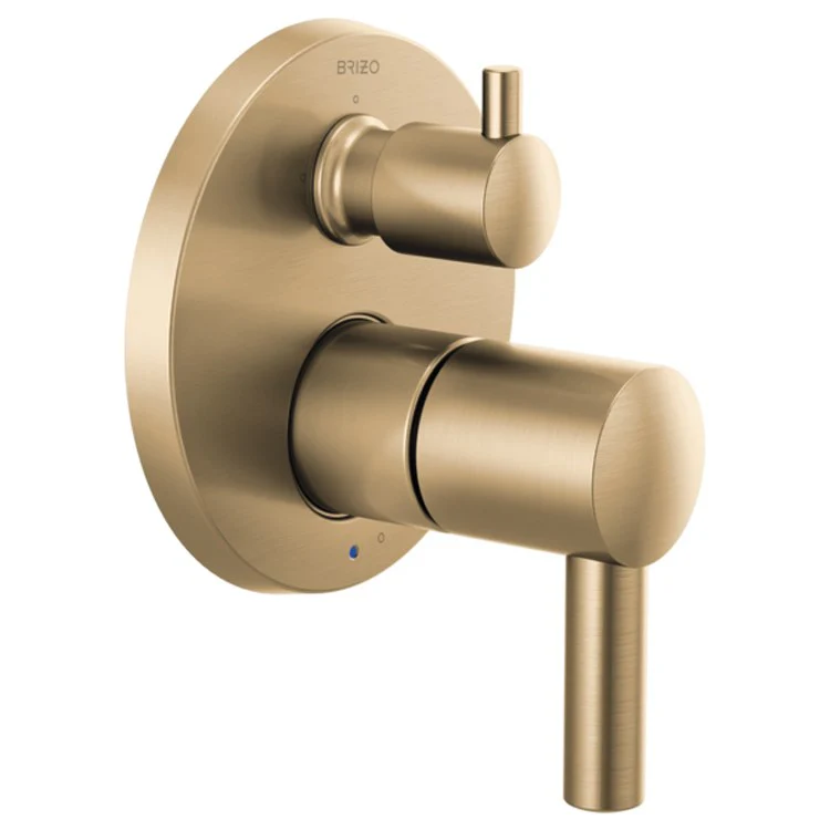 Diverter Trim Odin Pressure Balance Valve with Integrated 3 Function Brilliance Luxe Gold 2 Less Handle ADA - Frankwebs