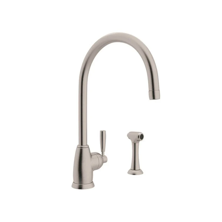 Kitchen Faucet Holborn Contemporary 1 Lever Polished Nickel Swivel C-Spout 2 Hole 1.8 Gallons per Minute - Frankwebs