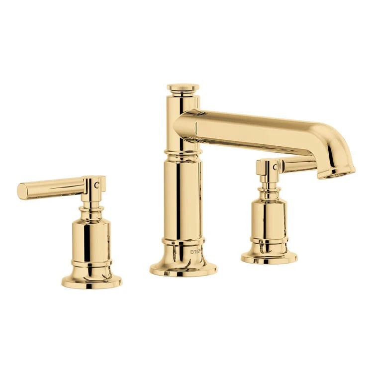 Roman Tub Trim Invari Deck Mount Less Handle Brilliance Luxe Gold WaterSense ADA 9-11/16 Inch Reach - Frankwebs