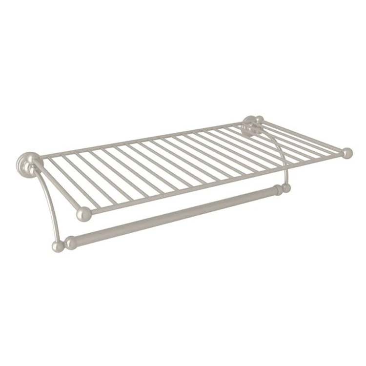 Towel Shelf Edwardian Wall Mount Hotel Style Polished Nickel 20 Inch Brass - Frankwebs
