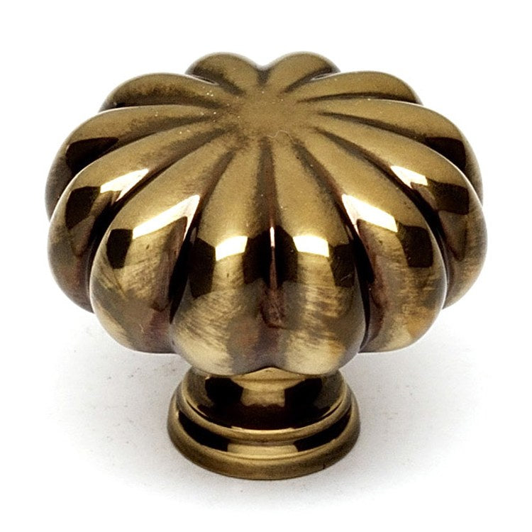Knob II Collection Round Antique English Matte Brass 1-1/4 Inch 1 Inch 9/16 Inch - Frankwebs