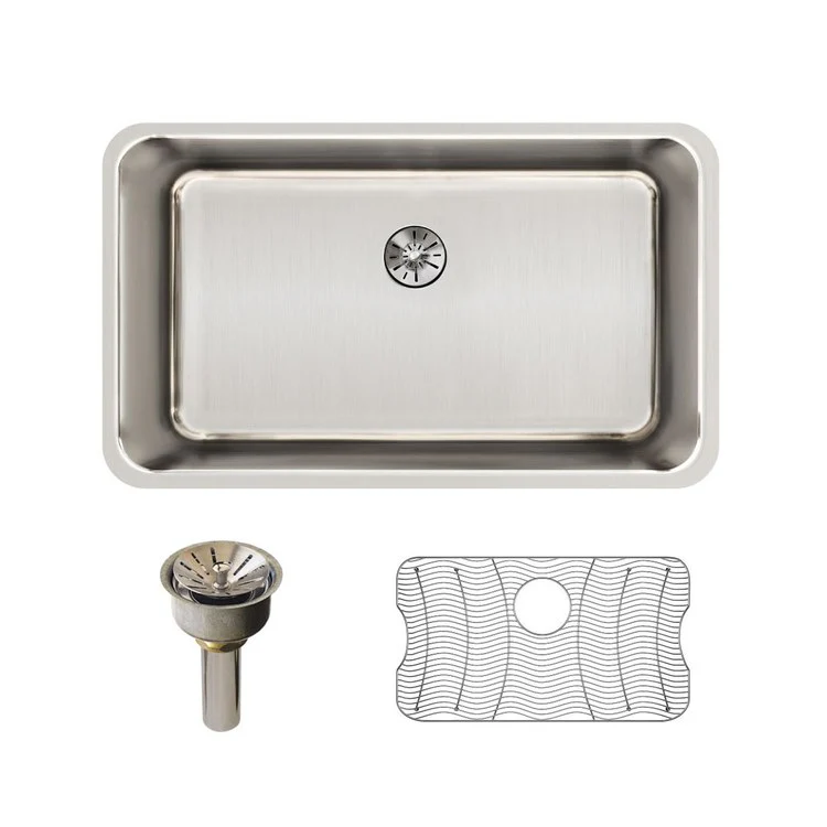 Kitchen Sink Lustertone Classic 30.5 x 18.5 Inch Single Bowl Perfect Drain Lustrous Satin Undermount Drain Location Rear Center - Frankwebs