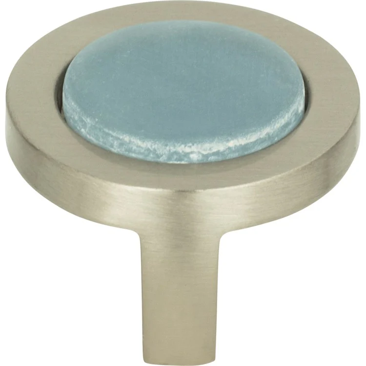 Knob Atlas Spa Blue Round Polished Chrome Zinc Alloy 1-1/4 Inch - Frankwebs