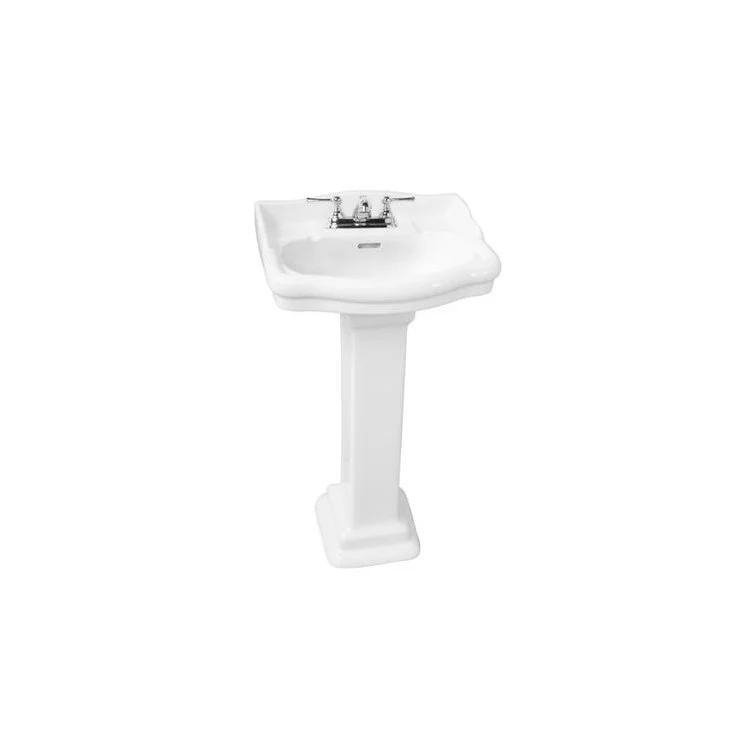 Pedestal Top Stanford 460 18-1/8 Inch White 4 Inch Spread Vitreous China Rectangle - Frankwebs