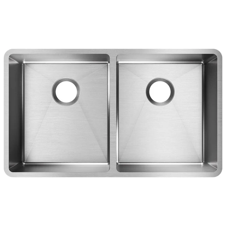 Kitchen Sink Crosstown 31.5 x 18.5 Inch Double Bowl Equal Polished Satin Undermount - Frankwebs