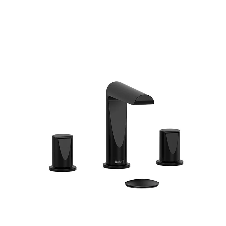 Lavatory Faucet Parabola Widespread 8 Inch Spread 2 Knob Black 1.5 Gallons per Minute - Frankwebs