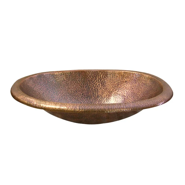 Lavatory Sink Fletcher Self Rimming 21 Inch Oval Hammered Antique Copper - Frankwebs