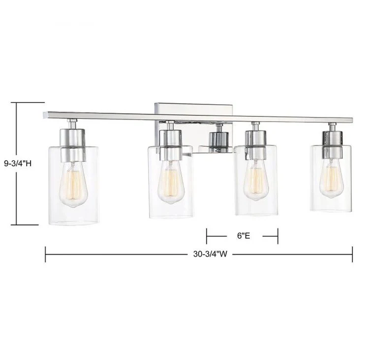 Lambert Four-Light Bathroom Vanity Fixture - Frankwebs