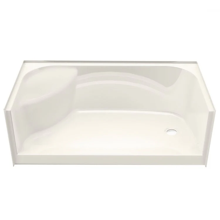 Shower Base Alcove Biscuit 59-3/4 x 33-1/2 Inch AcrylX Right Drain - Frankwebs
