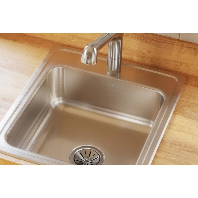 Kitchen Sink Gourmet 19.5 x 22 Inch Single Bowl Lustrous Satin Drop-In 10-1/8 Inch - Frankwebs