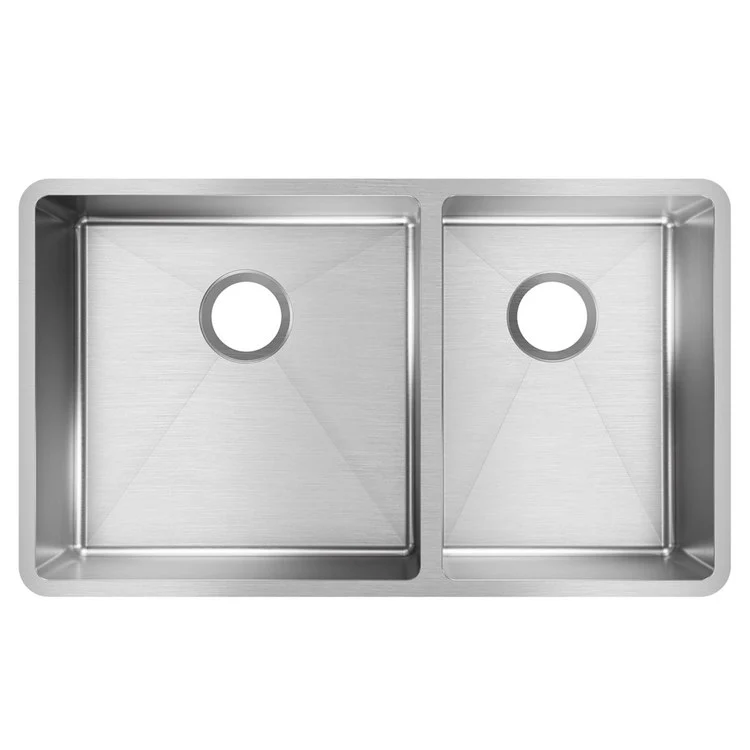 Kitchen Sink Crosstown 31.5 x 18.5 Inch Double Bowl 60/40 Polished Satin Undermount - Frankwebs