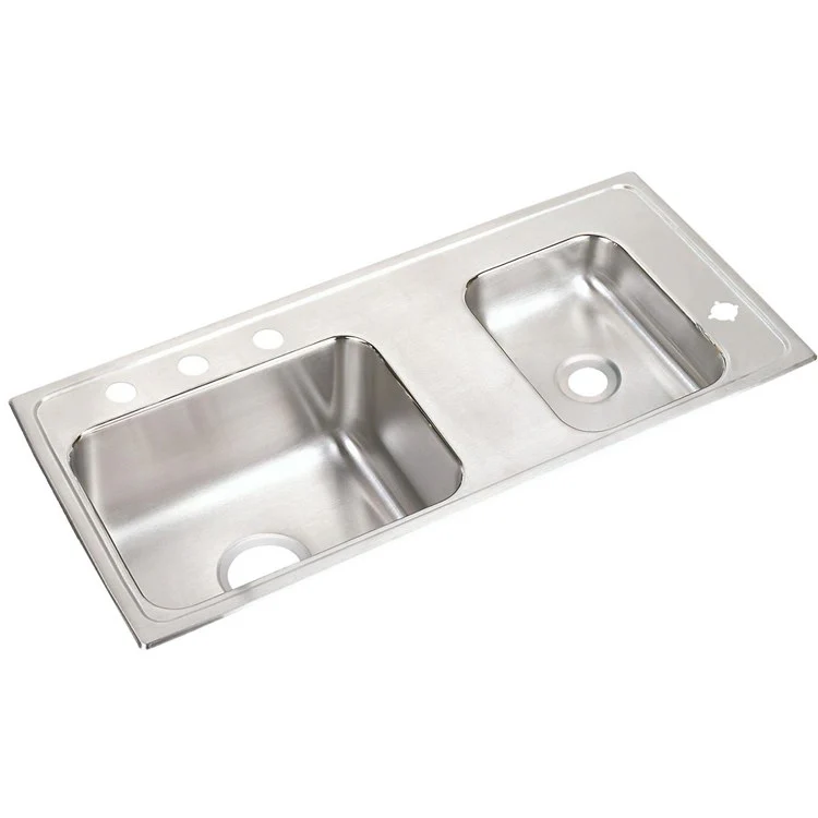 Classroom Sink Lustertone 37.25 x 17 Inch Double Bowl ADA Right 4 Hole Lustrous Satin Drop-In Minimum Cabinet Size 42 Inch 6 Inch 18 Gauge Bottom Only Pads 64090014 Mounting Hardware Included for Countertops Up to 3/4IN - Frankwebs
