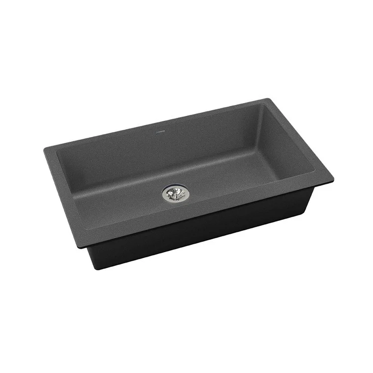 Kitchen Sink Quartz Luxe 36 x 19 Inch Single Bowl Perfect Drain Charcoal Undermount - Frankwebs