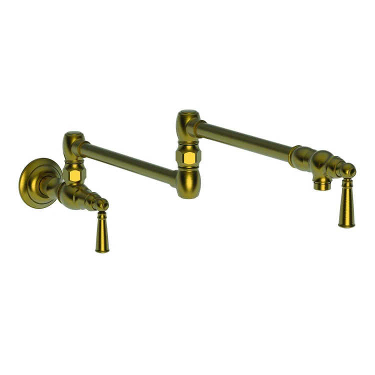 Pot Filler Jacobean Wall Mount 2 Lever ADA Polished Brass Uncoated Living - Frankwebs