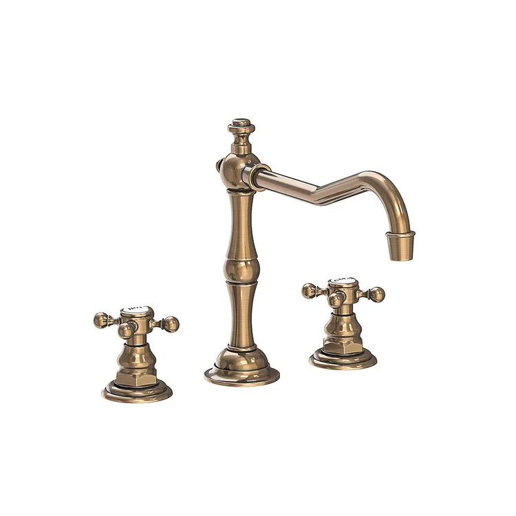 Kitchen Faucet Chesterfield 8 to 20 Inch Spread 2 Cross ADA Antique Brass Spout Height 5-13/16 Inch Spout Reach 9-7/16 Inch 1.8 Gallons per Minute - Frankwebs