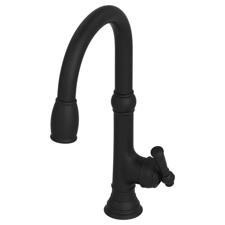 Kitchen Faucet Jacobean 1 Lever ADA Midnight Chrome Pull Down Spout Height 9-4/5 Inch 1.8 Gallons per Minute - Frankwebs