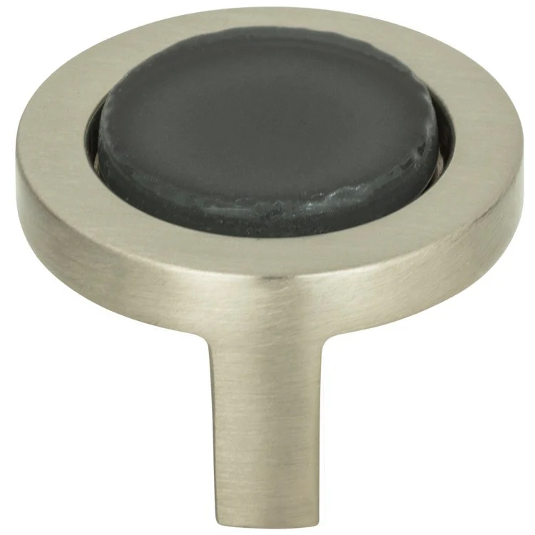 Knob Atlas Spa Black Round Brushed Nickel Zinc Alloy 1-1/4 Inch - Frankwebs