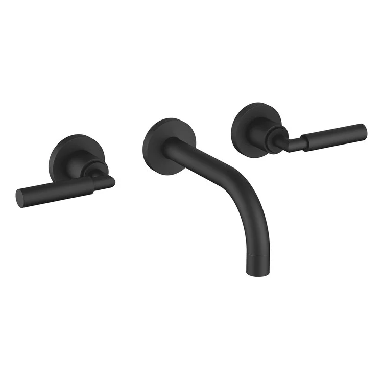 Lavatory Faucet TARA Wall Mount Mixer 2 Lever ADA WaterSense Brushed Champagne 1.2 Gallons per Minute Less Drain 3 Hole - Frankwebs