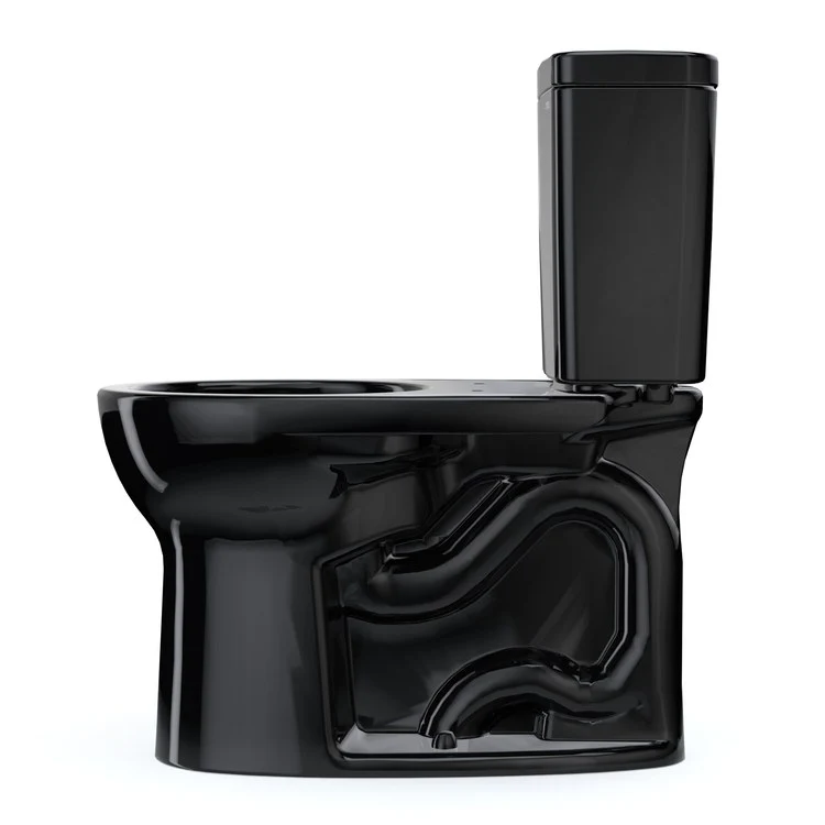 Toilet Drake 2 Pieces Universal Height Ebony Round Front ADA 30-1/8 Inch 1.6 Gallons per Flush Left Hand Chrome Less Seat - Frankwebs