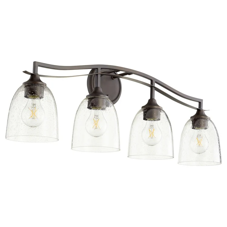 Jardin Four-Light Bathroom Vanity Fixture with Clear Seeded Glass Shades - Frankwebs