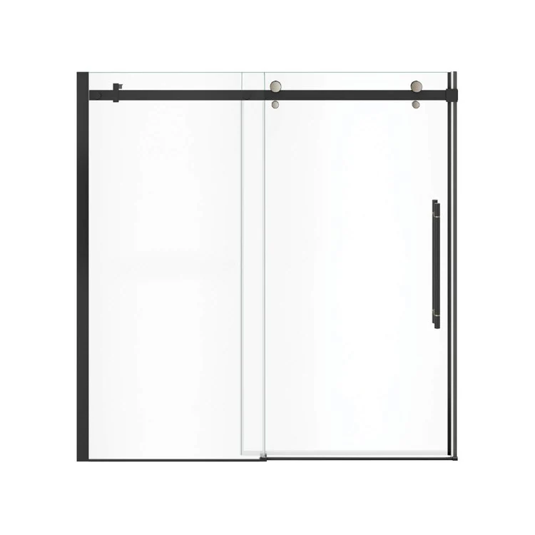 Tub and Shower Door Vela Sliding 59 x 59 Inch Matte Black/Chrome Clear 5/16 Inch 22-1/2 to 24-1/2 Inch - Frankwebs