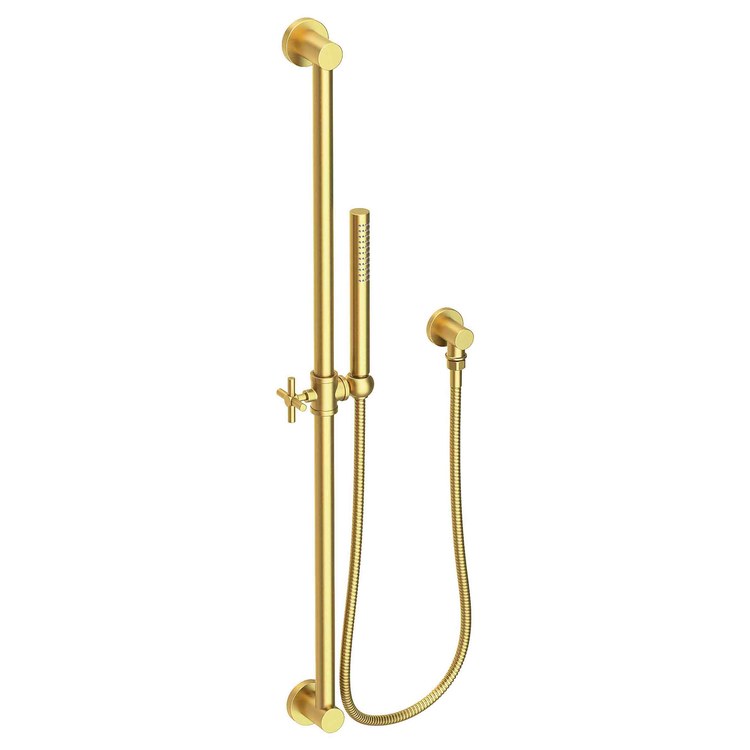Handshower Set Tub and Shower Slidebar with Cross Handle Polished Gold PVD 1 Function 1.8 Gallons per Minute - Frankwebs
