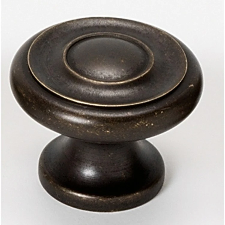 Knob II Collection Round Unlacquered Brass Brass 1 Inch 7/8 Inch 11/16 Inch - Frankwebs