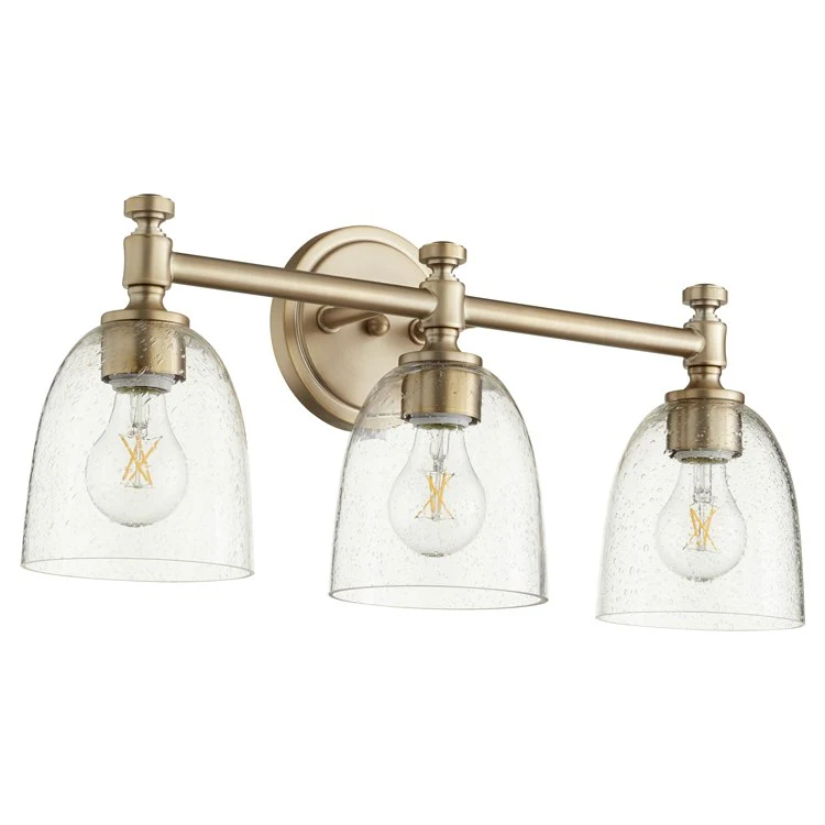 Rossington Three-Light Bathroom Vanity Fixture with Clear Seeded Glass Shades - Frankwebs