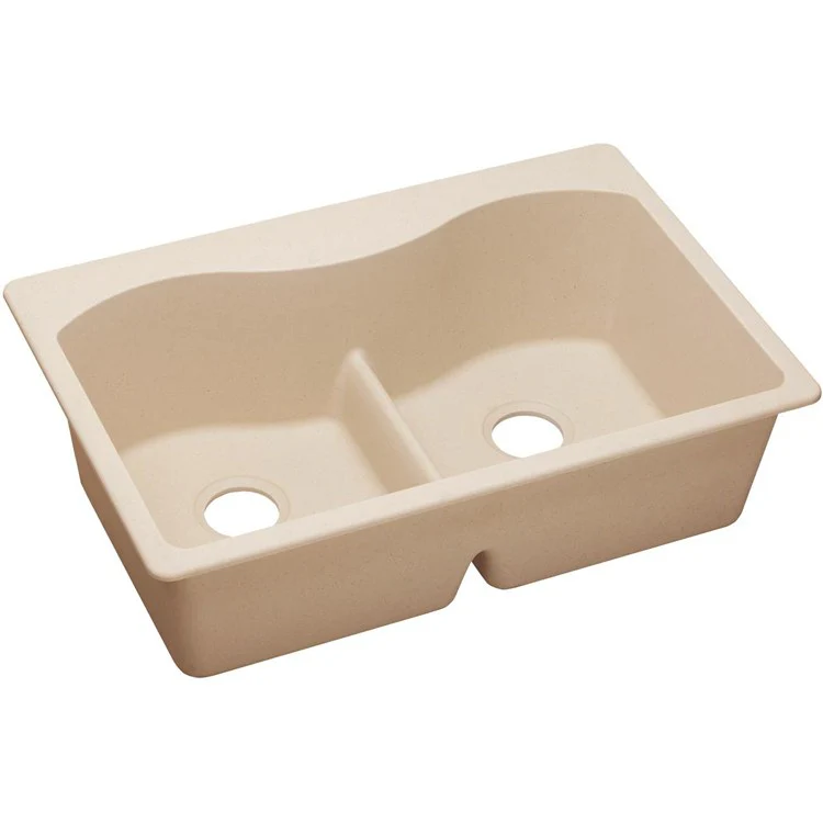 Kitchen Sink Quartz Classic 33 x 22 Inch Double Bowl Equal Putty Top Mount - Frankwebs