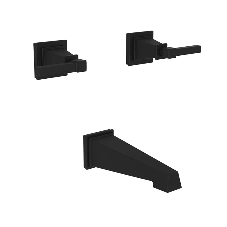 Tub Filler Trim Malvina Wall Mount 2 Lever Polished Chrome ADA 7-7/8 Inch Spread - Frankwebs