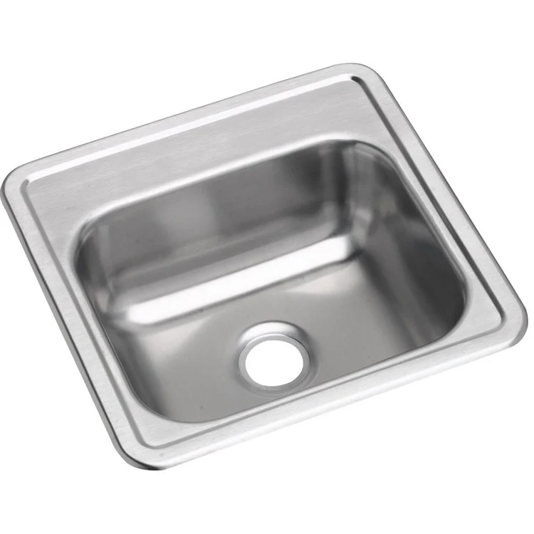 Bar Sink Dayton 15 x 15 Inch Single Bowl ADA Satin Drop-In Square Drain Size 2 Inch - Frankwebs