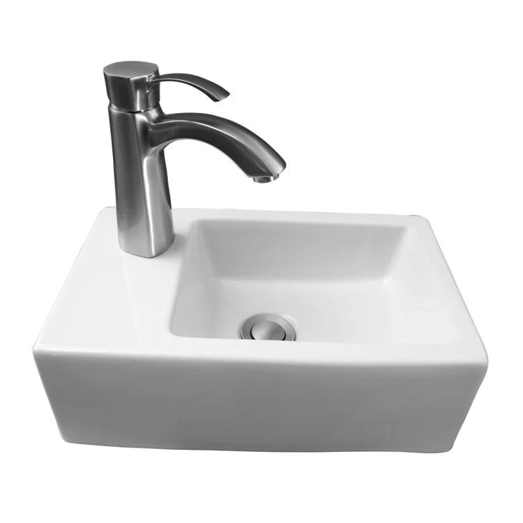 Lavatory Sink Avilla Wall Hung Right 15 Inch Rectangle White - Frankwebs