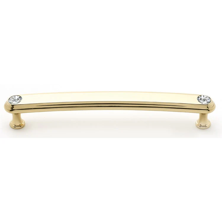 Pull Swarovski Crystal Round Crystal Handle Polished Antique Brass 6 Inch 6-3/4 Inch 1-1/8 Inch - Frankwebs
