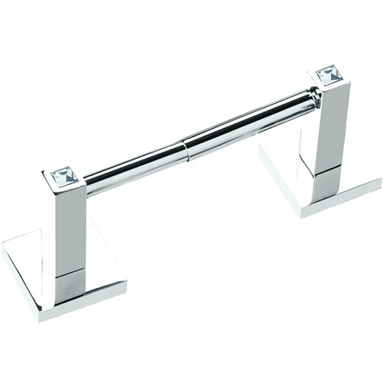 Toilet Paper Holder Contemporary ll Crystal Bath Polished Chrome Brass 6-1/4 to 8-3/4 Inch 3-1/16 Inch Wall Mount - Frankwebs