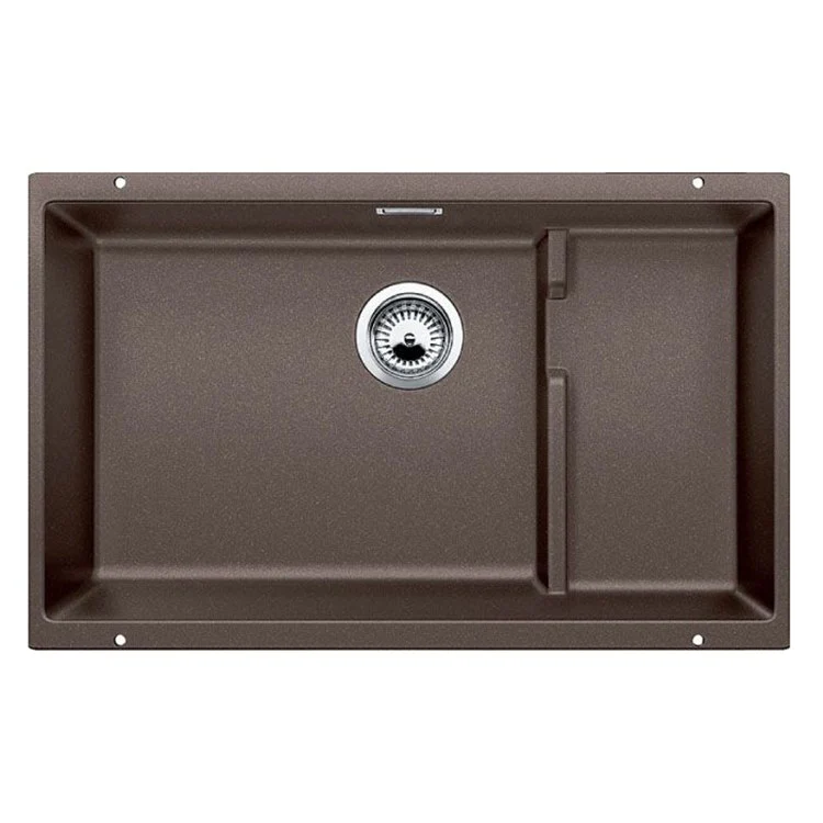 Kitchen Sink Precis Cascade 29 x 18 Inch Single Bowl Super Coal Black Undermount Rectangle Silgranit - Frankwebs