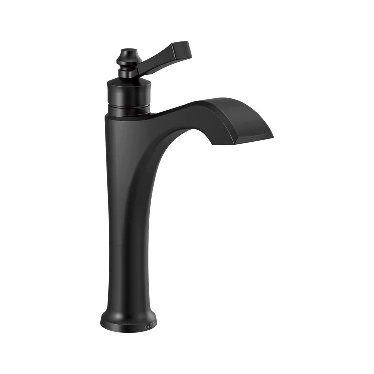 Lavatory Faucet Dorval Mid Height Vessel 1 Lever ADA WaterSense Brilliance Champagne Bronze Porcelain 1.2 Gallons per Minute High Arc Less Pop-up - Frankwebs