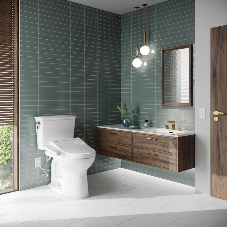 Toilet Drake 2 Pieces Cotton Elongated 29-1/2 Inch 1.28 Gallons per Flush Left Hand Chrome Washlet+ C2 - Frankwebs