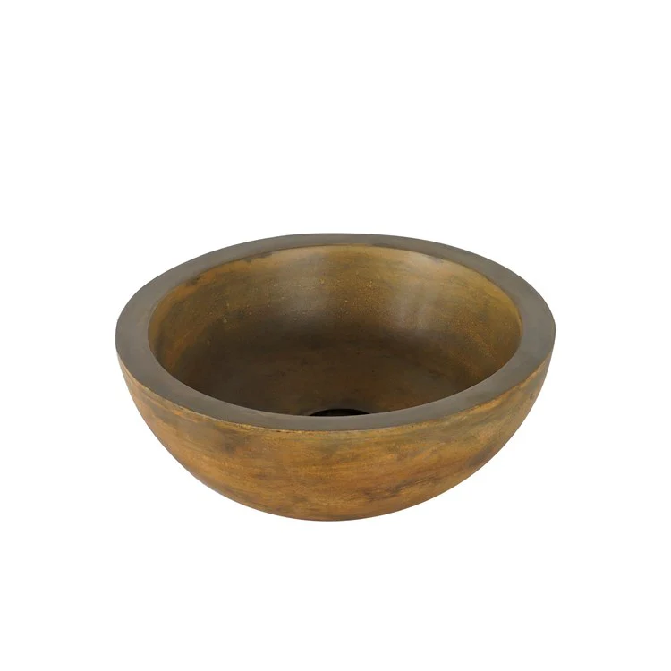 Vessel Cordell Large Round 15-3/4 Inch Vintage Brown Concrete - Frankwebs