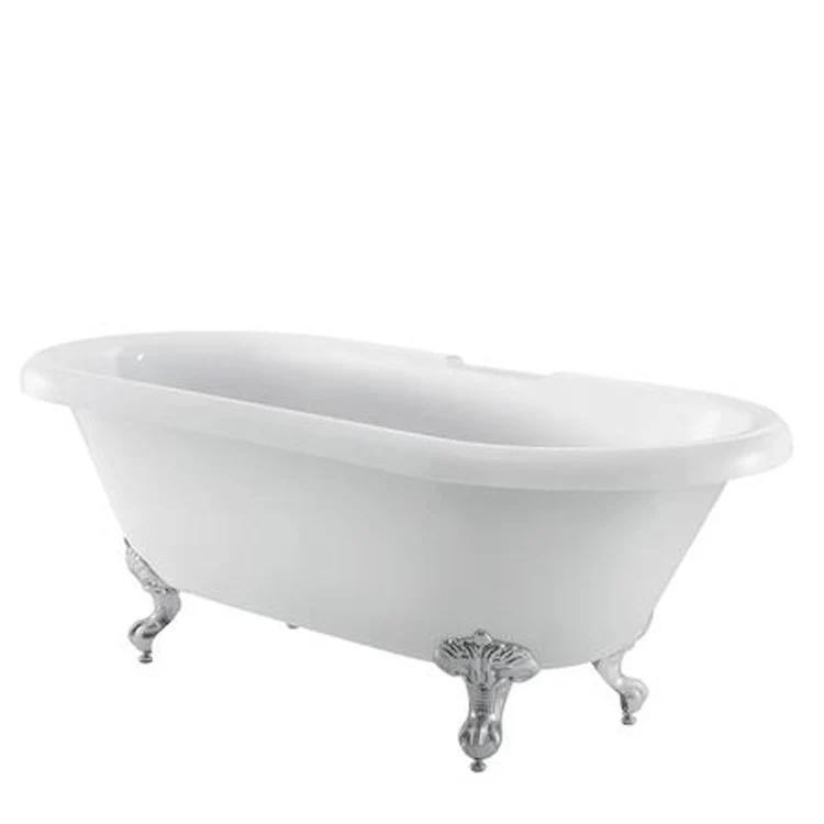 Freestanding Tub Claudia 69 Inch Double Roll Top Oval Acrylic White/Oil Rubbed Bronze Imperial Feet 7 Inch Center Faucet Holes - Frankwebs