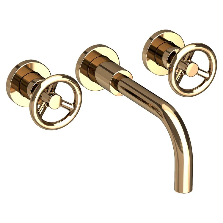 Slater Two Handle Wall-Mount Bathroom Faucet - Polished Gold PVD - Frankwebs