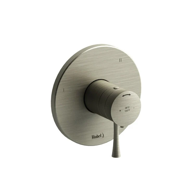 Thermostatic and Pressure Balance Valve Trim Edge No Share 5 Function 1 Lever Brushed Nickel 1/2 Inch ADA for R45 Rough Brass 6 Inch - Frankwebs