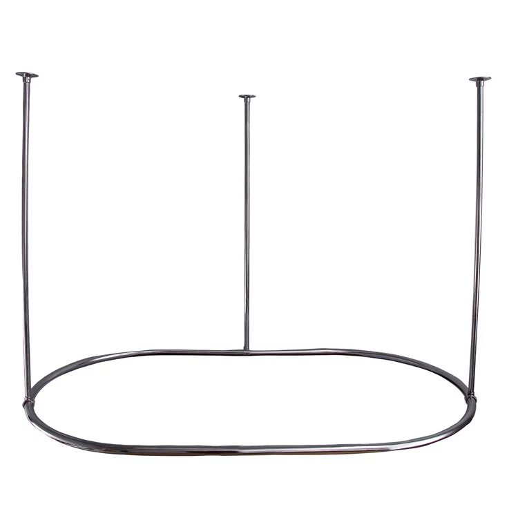 Shower Rod Oval Ring Polished Brass 36 Inch Brass 48 Inch - Frankwebs