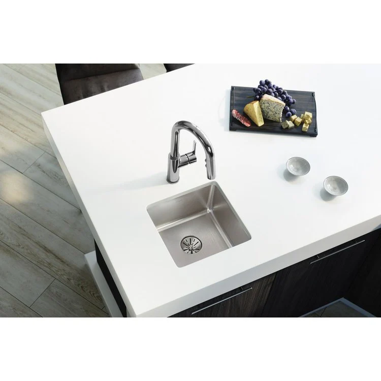 Kitchen Sink Lustertone Iconix 14.5 x 14.5 Inch Single Bowl with Perfect Drain Luminous Satin Undermount - Frankwebs