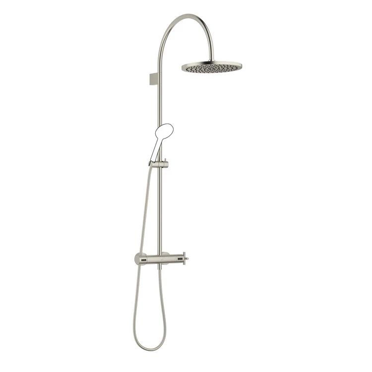 Shower Set TARA Exposed with Thermostat Less Handshower 1 Cross Brushed Platinum 1.8 Gallons per Minute - Frankwebs