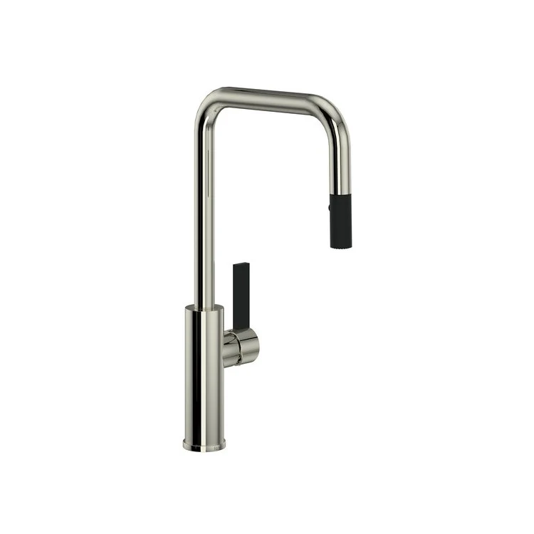 Kitchen Faucet Tuario Pull Down 1 Metal Lever Polished Nickel/Matte Black 10 Inch 1.5 Gallons per Minute - Frankwebs