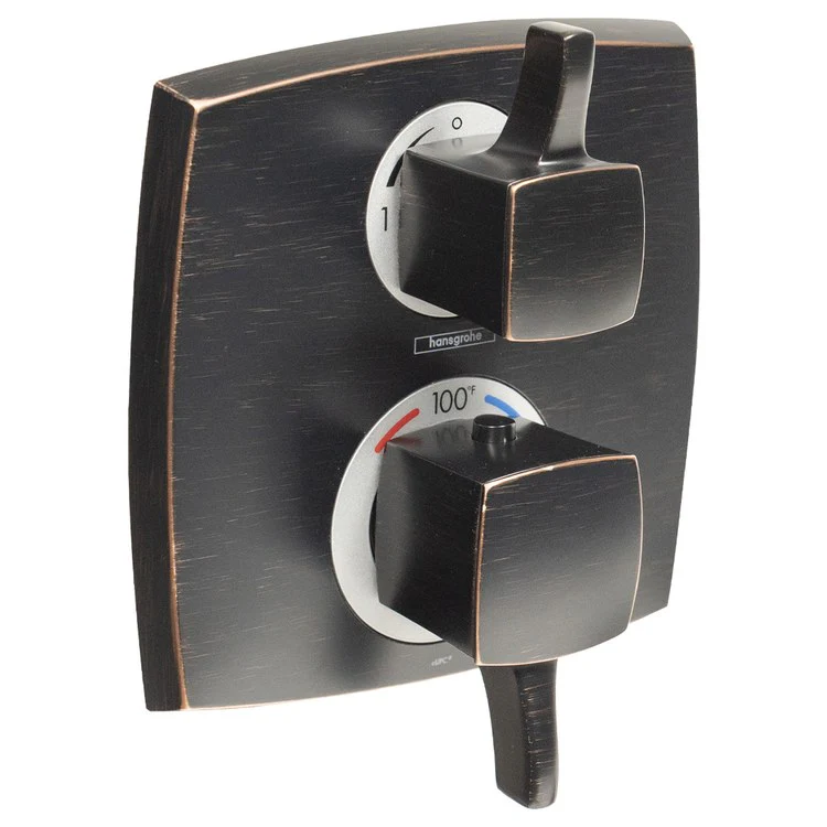 Thermostatic Trim Ecostat Classic with Volume Control and Diverter 2 Lever Rubbed Bronze ADA for Rough-In Valve with Service Stops 01850181 6.0 Gallons per Minute Escutcheon Handle Metal 2-5/8 Inch Length - Frankwebs