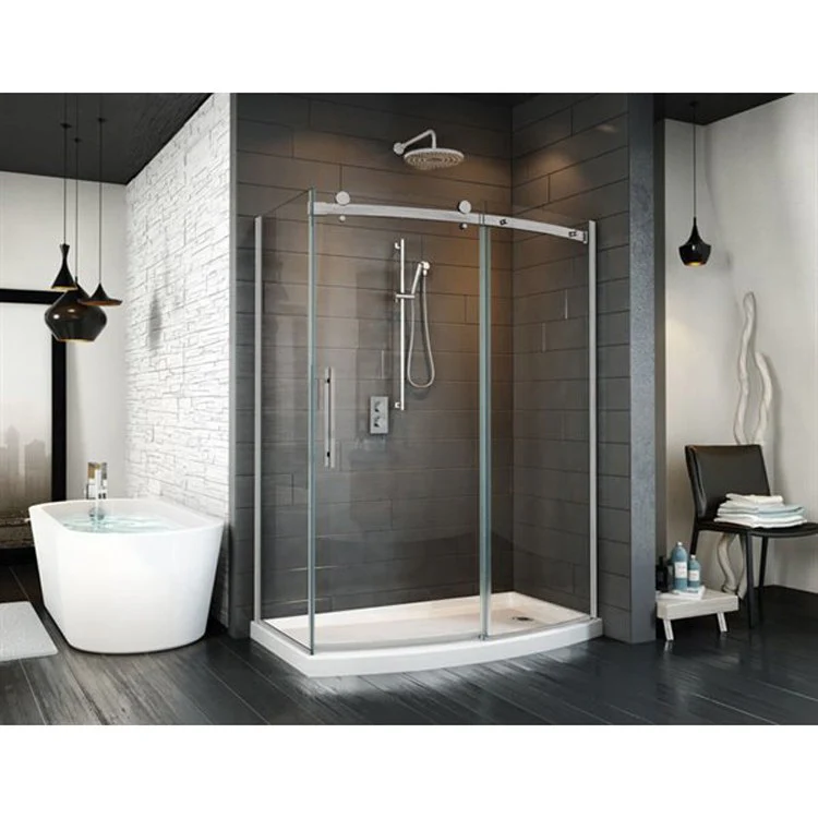 Shower Door Novara 32 Inch Panel Right 48 x 78-1/2 Inch Brushed Nickel Clear 3/8 5/16 Inch - Frankwebs